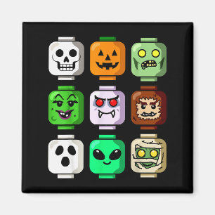 Halloween Bouwsteen Hoofd Pompoen Geest Zombie Magneet