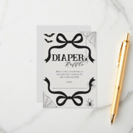 Halloween Bow Baby Shower Diaper Raffle Informatiekaartje