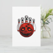 Halloween Bowling Bowler Bowlingween Pun T-shirt Kaart (Staand voorkant)
