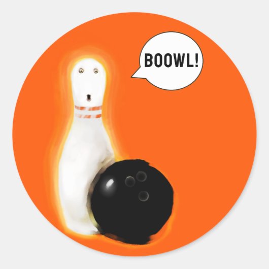 Halloween Bowling Humor Klassieke Sticker (Voorkant)