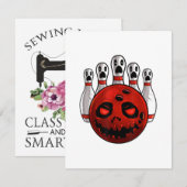 Halloween Bowling Kegelbal Bowlingween Stunt T-Shi Kaart (Voorkant / Achterkant)