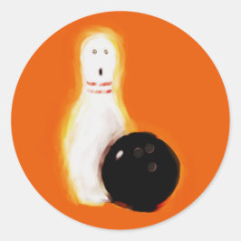 Halloween Bowling Party Ronde Sticker