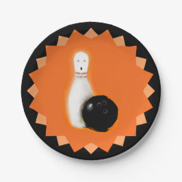 Halloween bowlingfeest papieren bordje