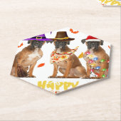 Halloween Boxer Dog Animals Puppy Lover Pet Eigena Kartonnen Onderzetters (Schuin)