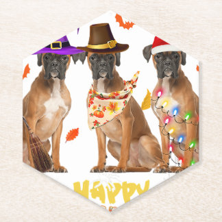Halloween Boxer Dog Animals Puppy Lover Pet Eigena Kartonnen Onderzetters