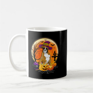 Halloween Boxer Dog Moon With Pumpkin Funny Gifts Koffiemok
