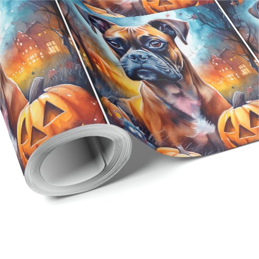 Halloween Boxer met pompoenen eng Cadeaupapier (Rol Hoek)