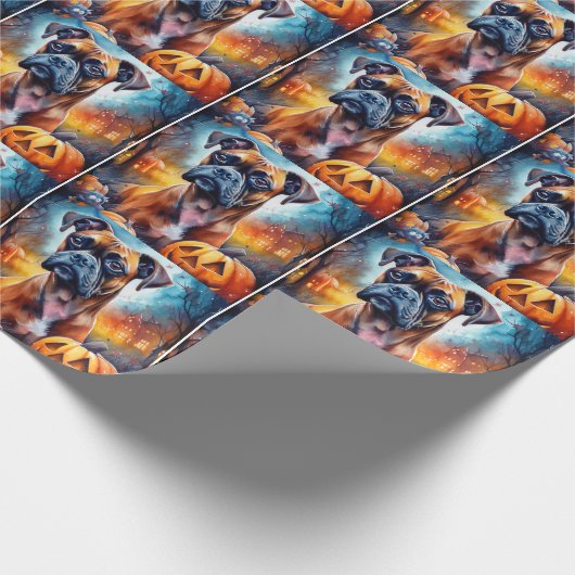 Halloween Boxer met pompoenen eng Cadeaupapier (Hoek)