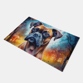 Halloween Boxer met pompoenen eng Deurmat (Schuin)