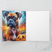 Halloween Boxer met pompoenen eng Kaart (Binnen)