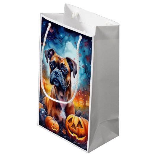 Halloween Boxer met pompoenen eng Klein Cadeauzakje (Achterkant Gekanteld)