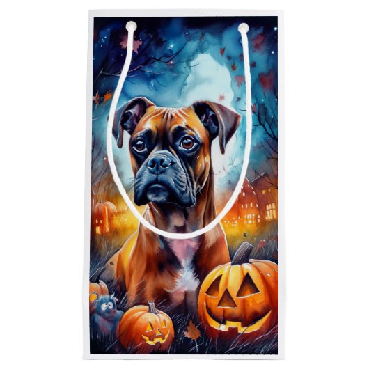 Halloween Boxer met pompoenen eng Klein Cadeauzakje (Voorkant)