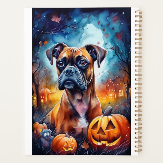 Halloween Boxer met pompoenen eng Planner (Achterkant)