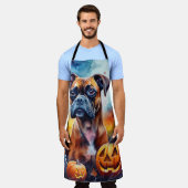 Halloween Boxer met pompoenen eng Schort (Gedragen)