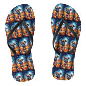 Halloween Boxer met pompoenen eng Teenslippers (Voetbed)