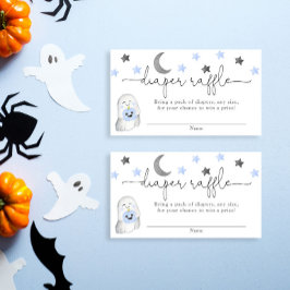 Halloween boy baby shower diaper raffinage cards informatiekaartje