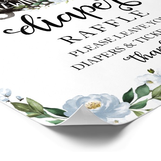 Halloween Boy Baby shower Diaper Raffle Game Sign Poster (Hoek)