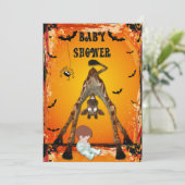 Halloween Boy Baby shower Funny Giraffe Kaart (Staand voorkant)