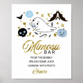 Halloween Boy Baby shower Mimosa Bar Sign. Poster (Voorkant)