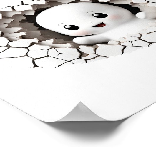 Halloween Boy Baby shower Peeking Ghost Favor Sign Poster (Hoek)