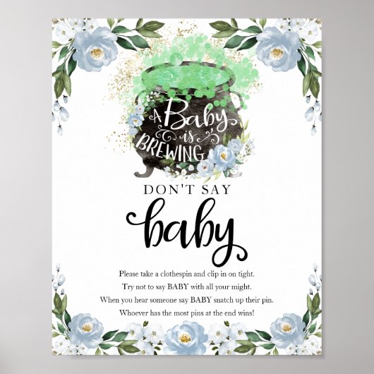 Halloween Boy Baby shower Zeg geen Baby Sign Poster (Voorkant)
