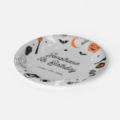 Halloween Boy Birthday Party Papieren Bordje (Gekanteld)