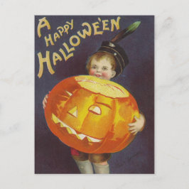 Halloween Boy en pompoen briefkaart