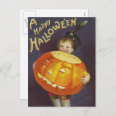  Halloween Boy en pompoen briefkaart (Voorkant / Achterkant)