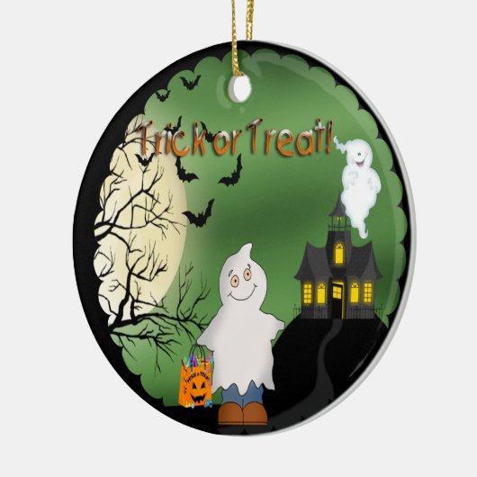 Halloween Boy Ghost Round Ornament (Links)