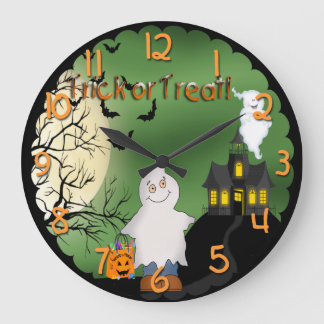Halloween Boy Ghost Round Wall klok