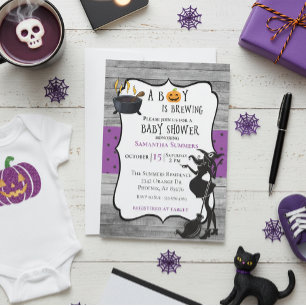 Halloween Boy is het Witch Baby Shower aan het bro Kaart
