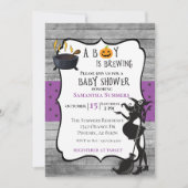 Halloween Boy is het Witch Baby Shower aan het bro Kaart (Voorkant)