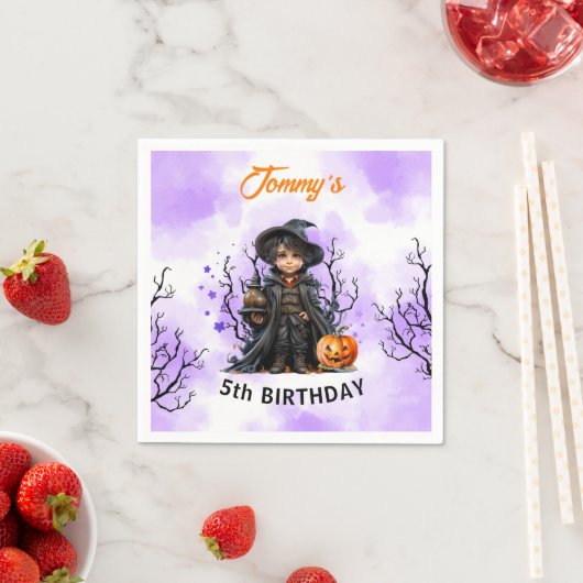 Halloween Boy Verjaardag Schattige Little Wizard s Servet (Insitu)
