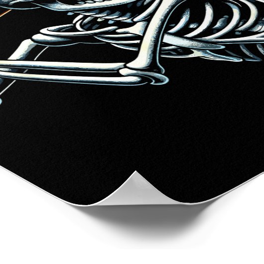 Halloween Boys Batting Skeleton Baseball  Poster (Hoek)