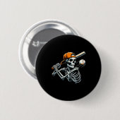 Halloween Boys Batting Skeleton Baseball  Ronde Button 5,7 Cm (Voorkant /achterkant)