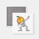 Halloween Boys Dabbing Skeleton Scary Pumpkin Jack Magneet (Voorkant / Achterkant)