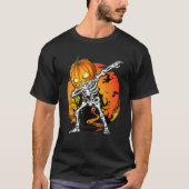 Halloween Boys Dabbing Skeleton Scary Pumpkin Jack T-shirt (Voorkant)