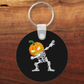 Halloween Boys Dabbing Skeleton Y Pumpkin Jack O L Sleutelhanger (Voorkant)