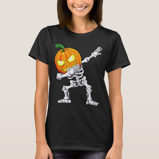 Halloween Boys Dabbing Skeleton Y Pumpkin Jack O L T-shirt (Voorkant)