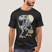 Halloween Boys Dinosaur Skeleton rex Scary Pumpkin T-shirt (Voorkant)