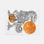 Halloween Boys Dinosaur Skeleton T Rex Scary Pumpk Fleece Deken (Voorkant (Horizontaal))