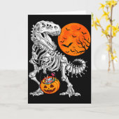 Halloween Boys Dinosaur Skeleton T Rex Y Pumpkin M Kaart (Gele Bloem)