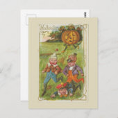 Halloween Boys en Jack O'Lantern  Briefkaart (Voorkant / Achterkant)