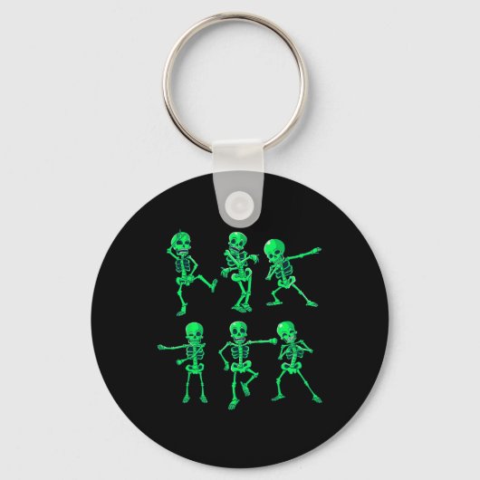 Halloween Boys Girls Kids Dancing Skeletons Dance Sleutelhanger (Voorkant)