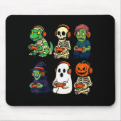 Halloween Boys Kids Gamer Dinosaur Skeleton Ghost  Muismat (Voorkant)