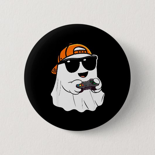 Halloween Boys Kids Ghost Gamer Y Costume Gaming M Ronde Button 5,7 Cm (Voorkant)