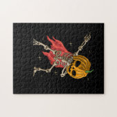 Halloween Boys Kinder Dabbing Skeleton Scary Pumpk Legpuzzel (Horizontaal)