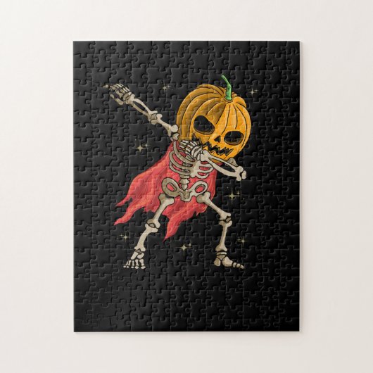 Halloween Boys Kinder Dabbing Skeleton Scary Pumpk Legpuzzel (Verticaal)