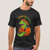 Halloween Boys Mannen Pumpkasaurus Dinosaur Pumpki T-shirt (Voorkant)