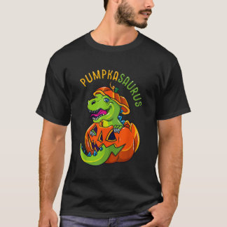 Halloween Boys Mannen Pumpkasaurus Dinosaur Pumpki T-shirt